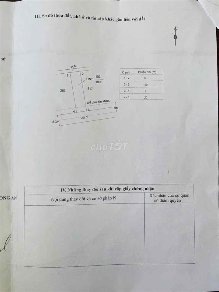 Cần bán đất thổ cư  Long Hậu đường nhựa 6m