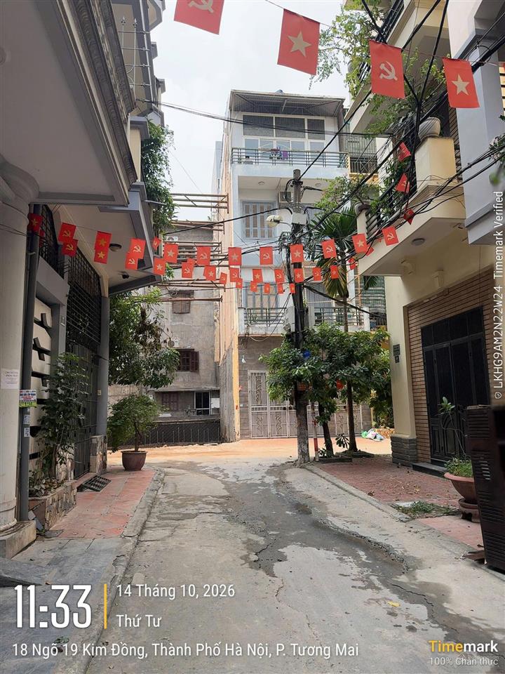 Bán nhà ngõ 19 kim đồng 61m2, mt 4.6m chỉ 23 tỷ, vỉa hè ô tô tránh, kinh doanh