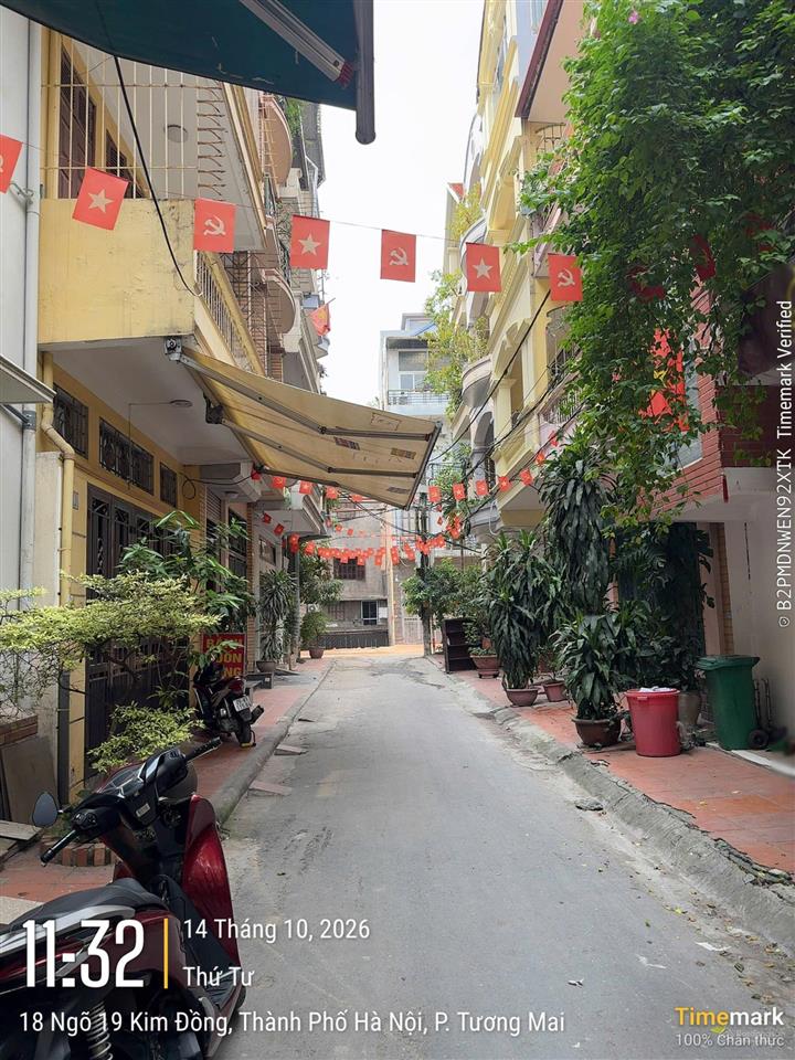 Bán nhà ngõ 19 kim đồng 61m2, mt 4.6m chỉ 23 tỷ, vỉa hè ô tô tránh, kinh doanh