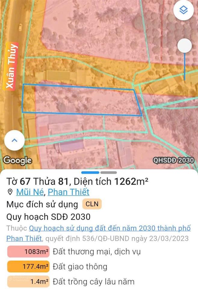 Chỉ 10.5 tỷ sở hữu ngay 1.262m2 mũi né