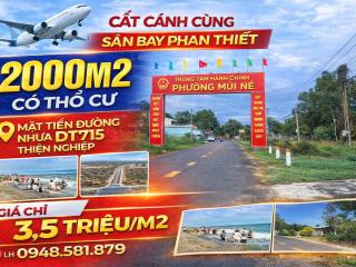 2000m2 đường 715 có thổ cư sân bay phan thiết chỉ