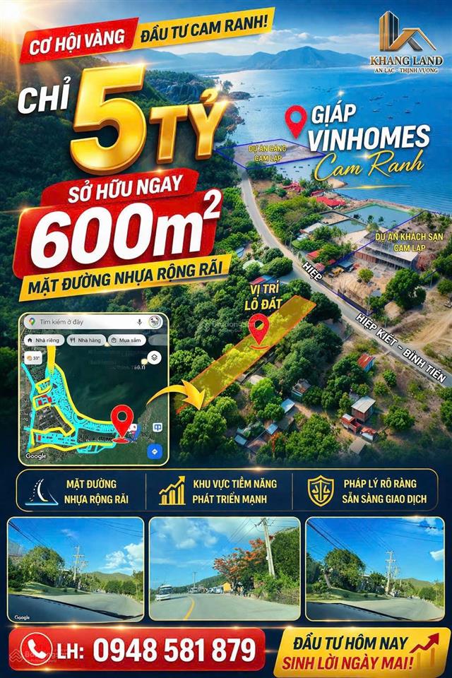 Chỉ 5 tỷ có ngay lô đất biển cam ranh