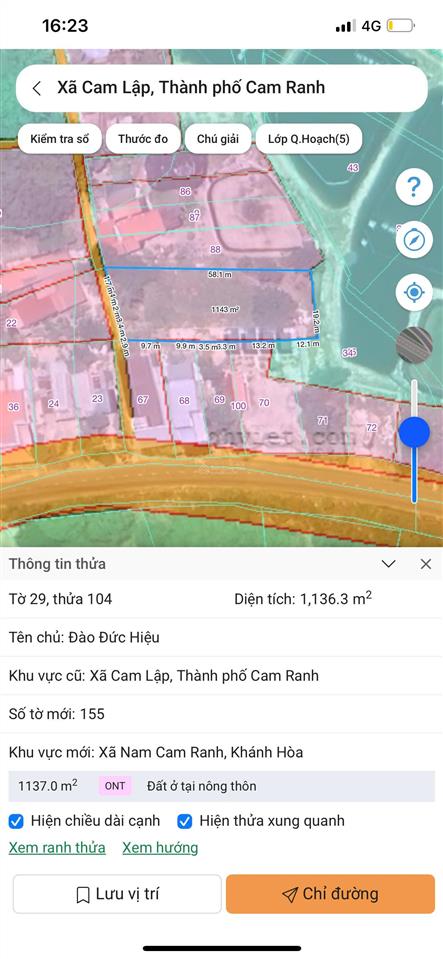 Bán đất tại hoàng sa, cam lập, cam ranh, 5 tỷ, 1100m2, giá siêu hời hàng hiếm