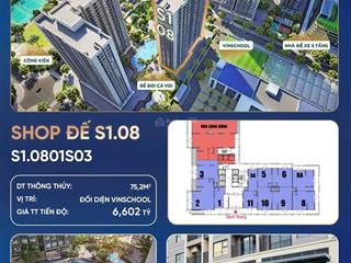 Rẻ nhất thị trường căn shop chân đế s108 giá 88tr/m2 sử dụng lâu dài, phù hợp làm spa, quán ăn
