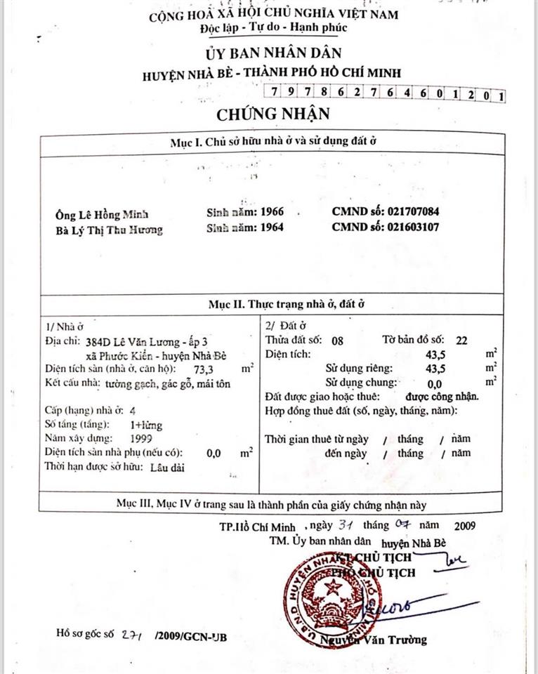 Nhà sổ riêng hxh an ninh,yên tĩnh, ngang 5m,dài 10m, trệt,lửng 2pn tại phước kiển giá chỉ 3ty8