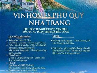 Vinhomes nha trang  vin phú quý nhà phố sở hữu lâu dài bàn giao hoàn thiện, giá rẻ hơn khu an viên