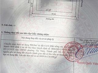 Bán đất 3 mặt tiền phường tây nam giá tốt 50x60m, 900m2 thổ cư giá chỉ 8tỷ1 cách dt744 chỉ 100m