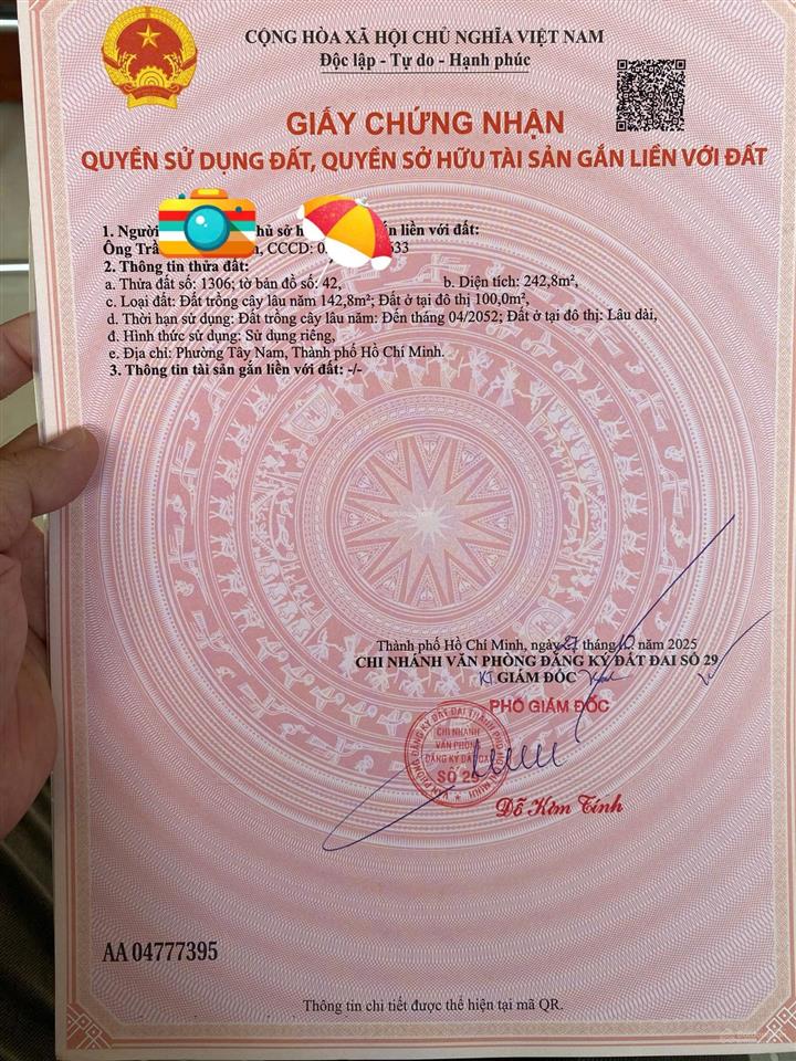 Bán đất an tây bến cát gần trường tiểu học an tây a, 8x30m, 100m2 thổ cư giá 1tỷ990 triệu