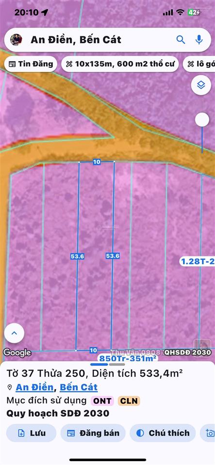 Bán đất an điền sát bên vành đai 4 10x53m, giá 2tỷ200