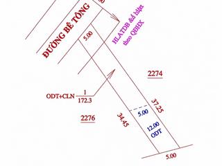 Bán đất an điền bến cát gần vòng xoay an điền diện tích 5x35m giá 1ty280