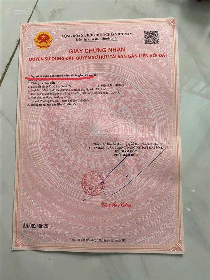 Bán đất phú an bến cát gần ngã tư phú thứ kinh doanh buôn bán tốt giá 1,575 tỷ