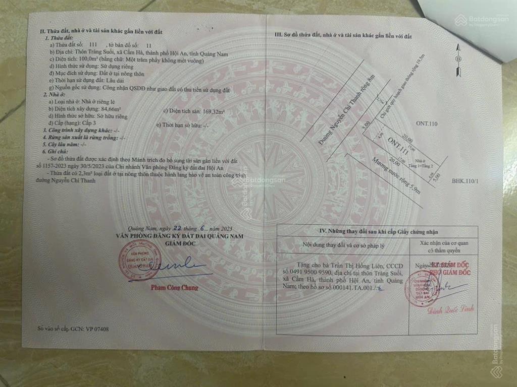 Bán nhà mặt phố tại 101 nguyễn chí thanh, 6,5 tỷ, 100m2, ngay khu đô thị trảng kèo