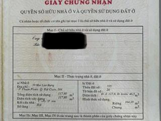 Bán nhà kiệt mai lão bạng, đà nẵng chính chủ 164,3m2