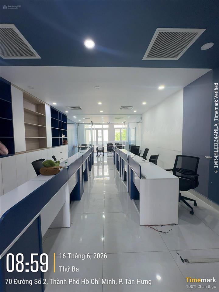 Cho thuê văn phòng 130m2 (tầng trệt + lầu 1) him lam kênh tẻ giá 30tr/th