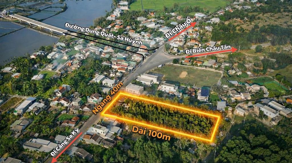 Cho thuê đất kèm nhà 4.000m2 gần tuyến đường ven biển dung quất  sa huỳnh, biển châu tân