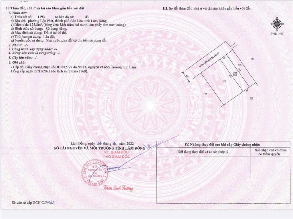 Bán đất ngay lối ra cao tốc  tại hẻm nguyễn văn cừ, lộc phát, bảo lộc, lâm đồng, 1,14 tỷ, 125m2
