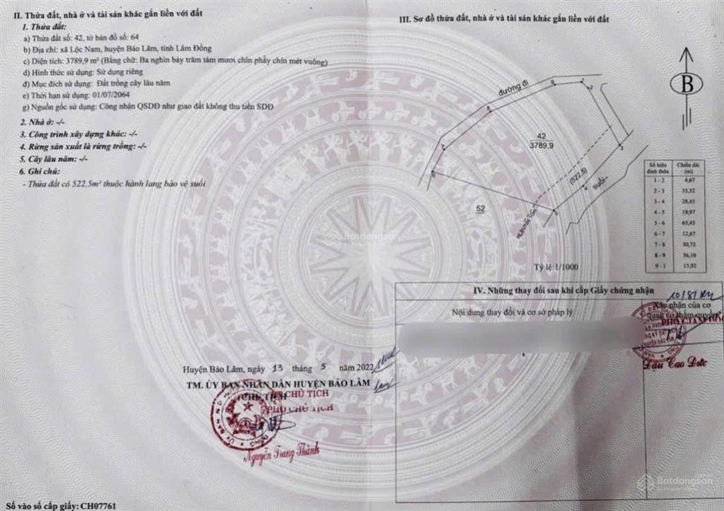 1,39 tỷ cho gần 3,8 sào 2 mặt đường phía sau là suối  thôn 10 lộc nam bảo lâm  lâm đồng