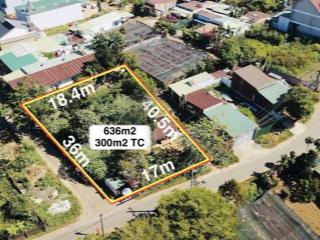 2 mặt tiền nguyễn đức cảnh p1 bảo lộc  đất 2 mặt tiền 17x36 nở hậu 18,4m (636m2 sẵn 300m2 thổ cư)