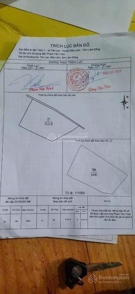 3121m2 đất vườn tân lạc  lâm đồng  có 70m mặt tiền đường ô tô (chỉ 1,7 tỷ)