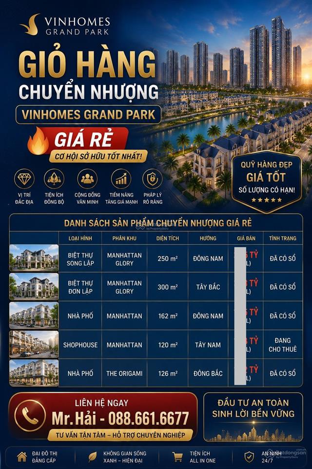 Sở hữu nhà phố vinhomes grand parkdiện tích 162m giá trị khai thác vượt trội