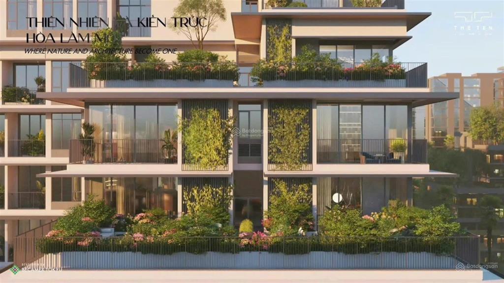 Căn hộ 3pn the ten 143.8m², ban công full 40m², sâu 3,5m. bước thẳng ra sân vườn tiện ích tầng 3