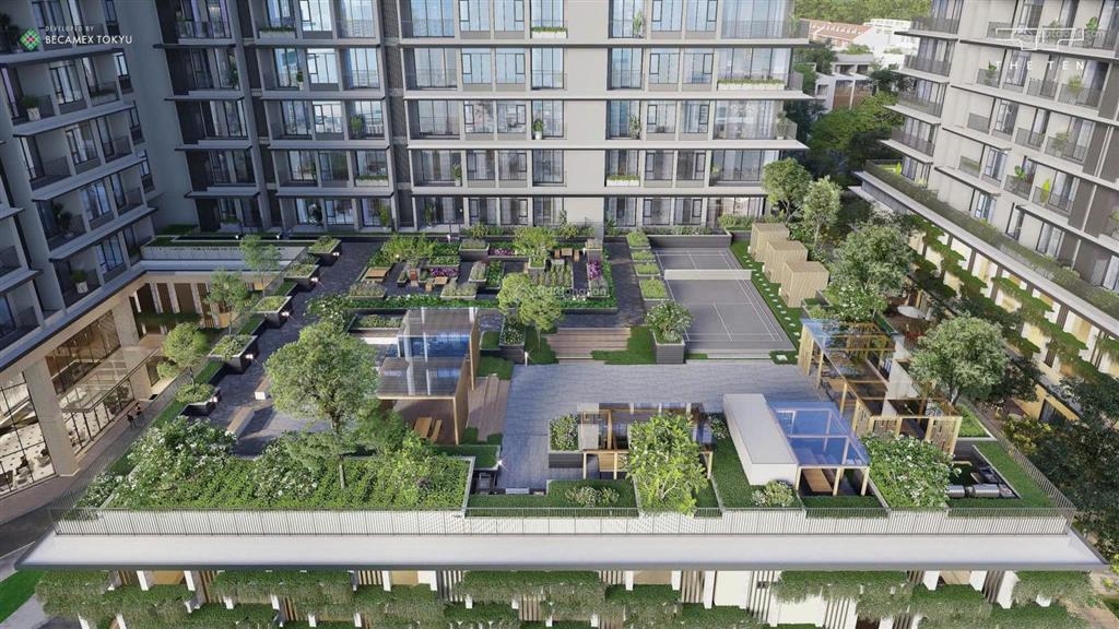 Căn hộ 3pn the ten 143.8m², ban công full 40m², sâu 3,5m. bước thẳng ra sân vườn tiện ích tầng 3