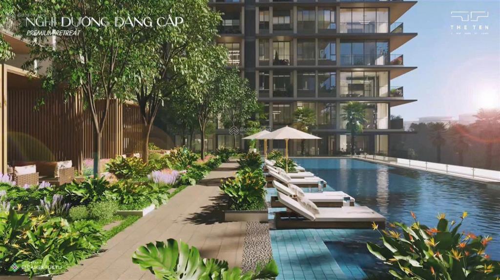 Căn hộ 3pn the ten 143.8m², ban công full 40m², sâu 3,5m. bước thẳng ra sân vườn tiện ích tầng 3