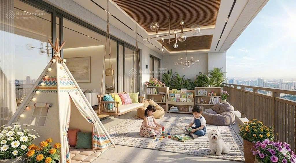Căn hộ 3pn the ten 143.8m², ban công full 40m², sâu 3,5m. bước thẳng ra sân vườn tiện ích tầng 3