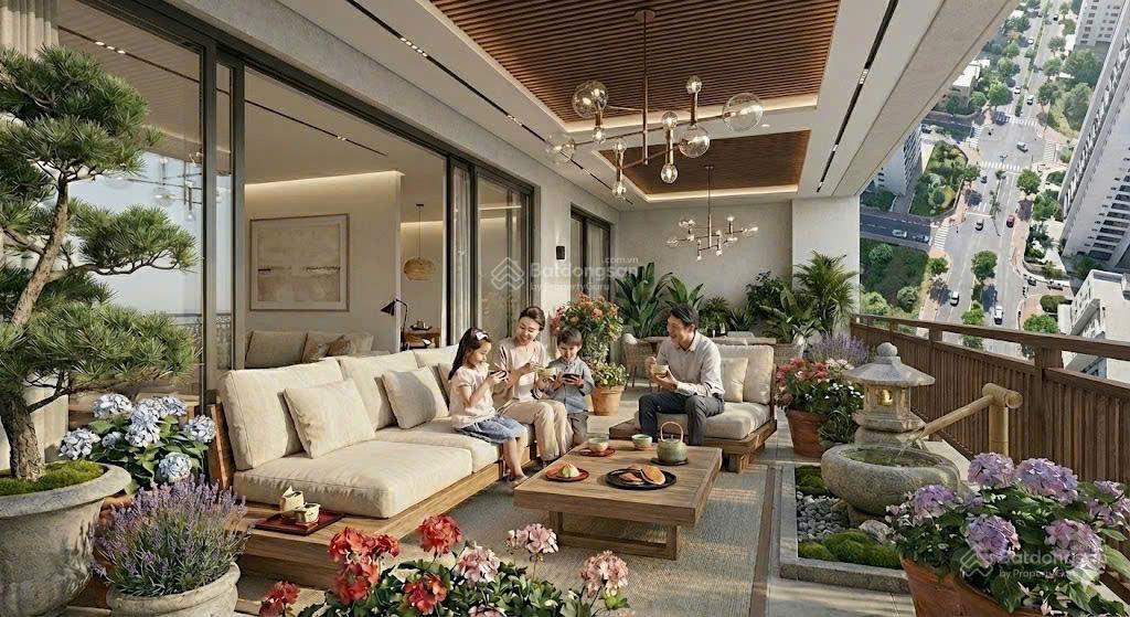 Căn hộ 3pn the ten 143.8m², ban công full 40m², sâu 3,5m. bước thẳng ra sân vườn tiện ích tầng 3