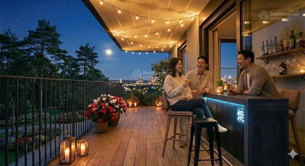 Căn hộ 3pn the ten 143.8m², ban công full 40m², sâu 3,5m. bước thẳng ra sân vườn tiện ích tầng 3
