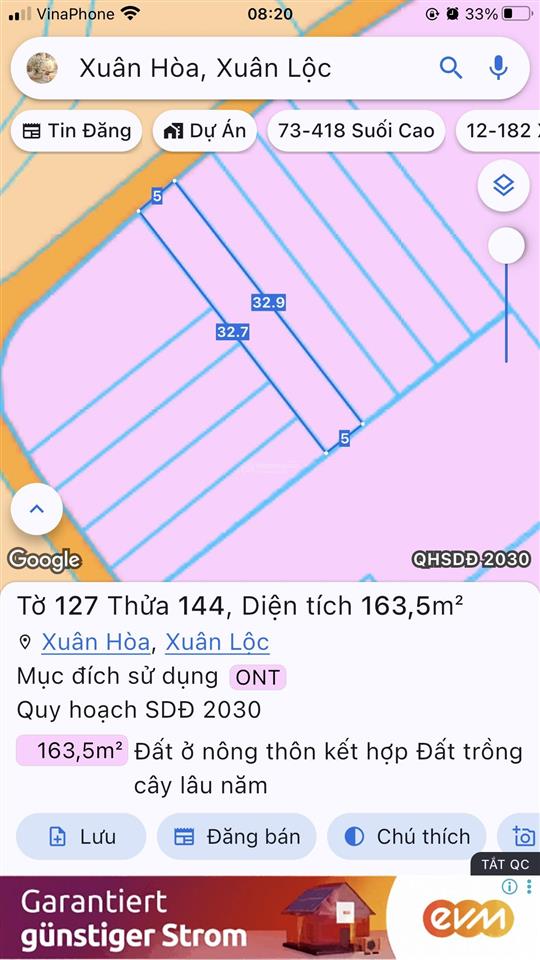 Bán mảnh đất thổ cư giá 390tr/sổ, thành phố đồng nai