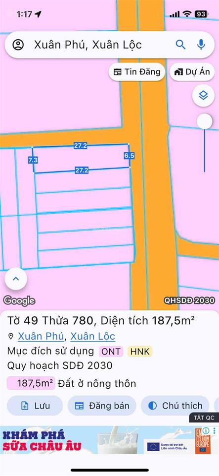 Có mảnh đất 2mt đường thổ cư 174,2m2 cách ql1a 750m