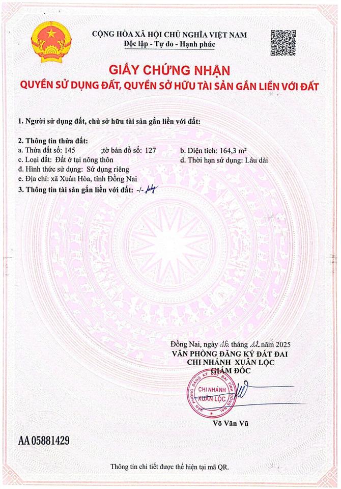 Cần bán mảnh đất xuân tâm  cách hồ gia ui 1km, sổ riêng  full thổ cư, giá 390tr