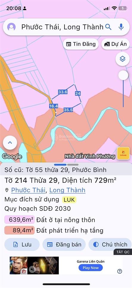 Bán đất view suối xã phước thái