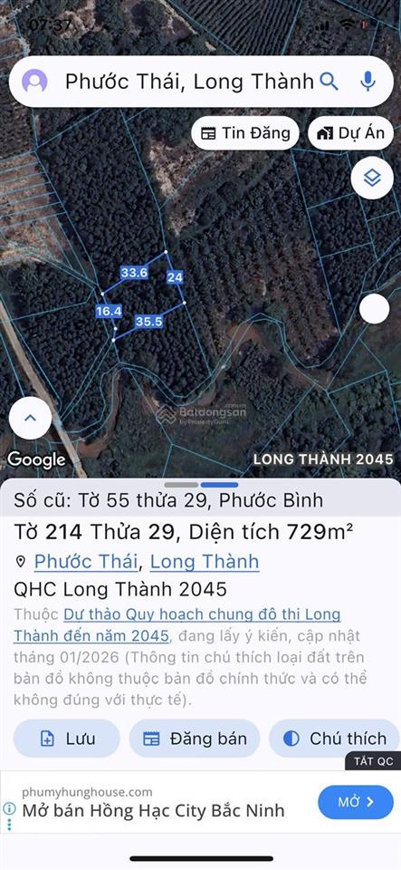 Bán đất view suối xã phước thái