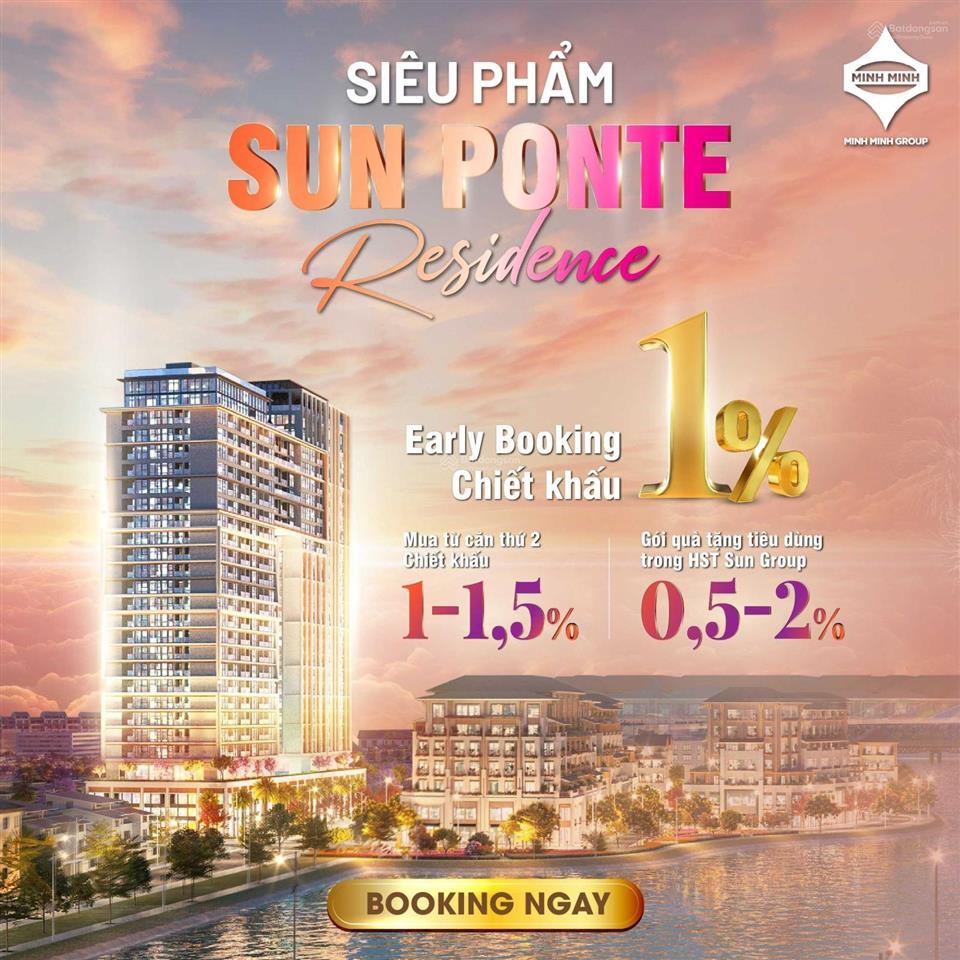 Căn hộ sun ponte trực diện sông hàn, căn góc 3br tầng 12 view trực diện sông chiết khấu đến 18%