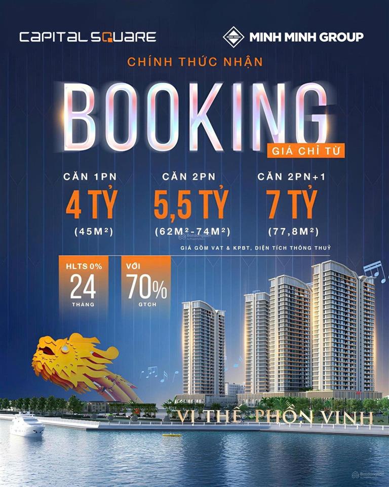 Capital square, căn hộ view sông ngay cầu sông hàn, cạnh vincom. mở bán đợt đầu chiết khấu đến 17%