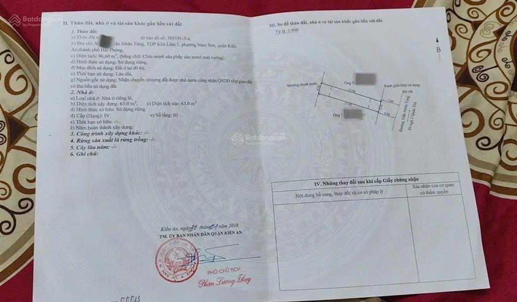 Bán nhà 1 tầng mặt phố trần nhân tông, kiến an