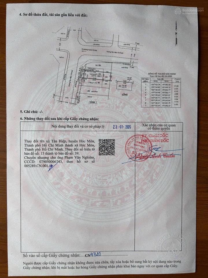 Bán đất mt tại đường tân hiệp 11, hóc môn, giá siêu hời 3,85 tỷ, diện tích 99 m2