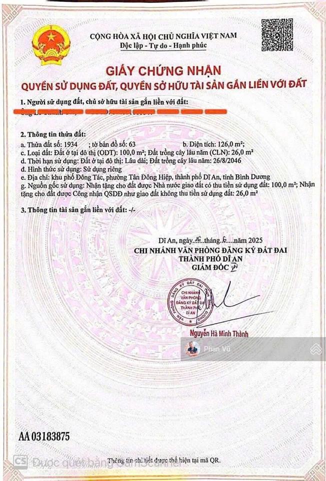 Bán nhà mặt tiền nguyễn thái học, dĩ an, 8,5 tỷ, 126m2 ngang 6m.  0909 290 ***