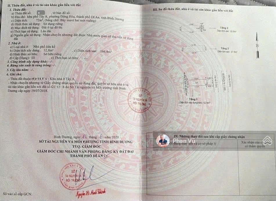 Nhà phố gần go dĩ an. 4pn, 3wc đ. võ thị sáu, 6,65 tỷ, 72m2,  0909 290 ***