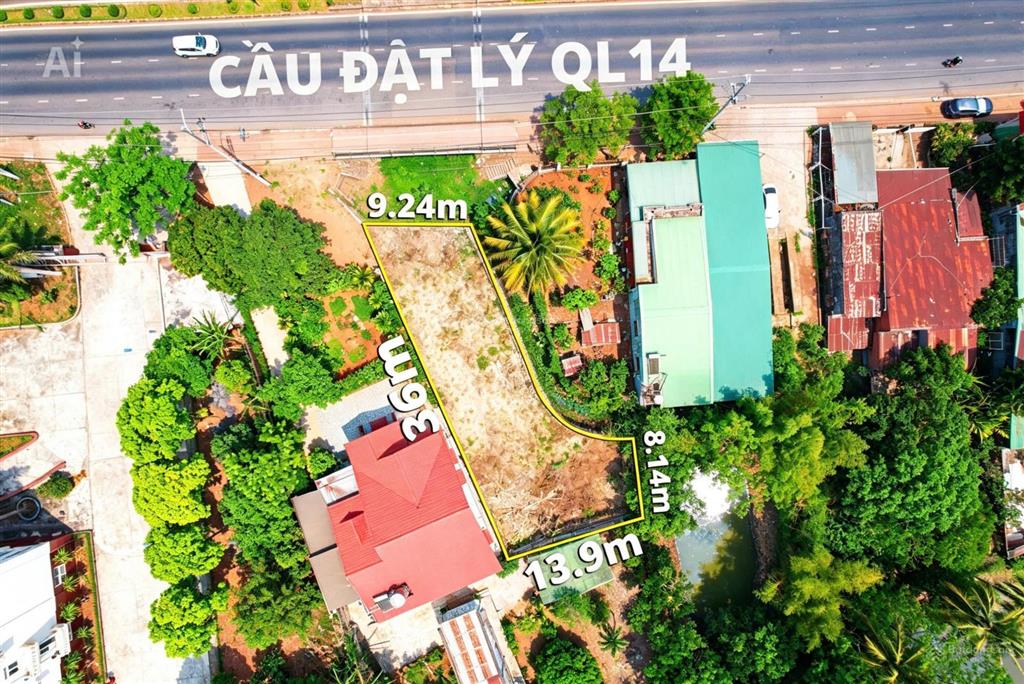 Mặt tiền ngay cầu đạt lý 9x36m nở hậu 14m (đang xây dựng hồ bơi) thổ cư 157m2 giá 6,5 tỷ