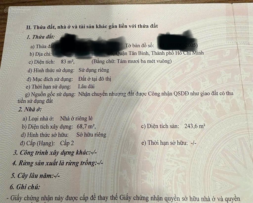 Bán nhà mặt tiền kinh doanh chấn hưng
