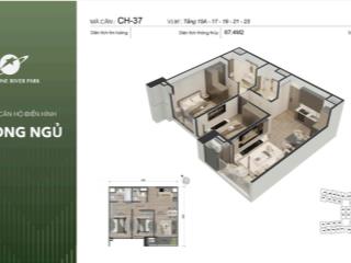 Bán 2 ngủ sunshine river park 67m2 ban công rộng, nội thất gắn tường cao cấp