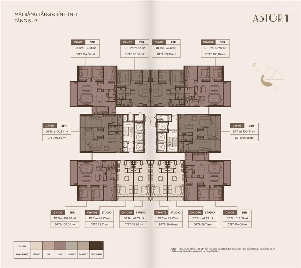 Astor 1 ciputra thanh toán sớm ck 14% + ưu đãi thêm 2% giá 95 triệu/m2, diện tích 103,8m2