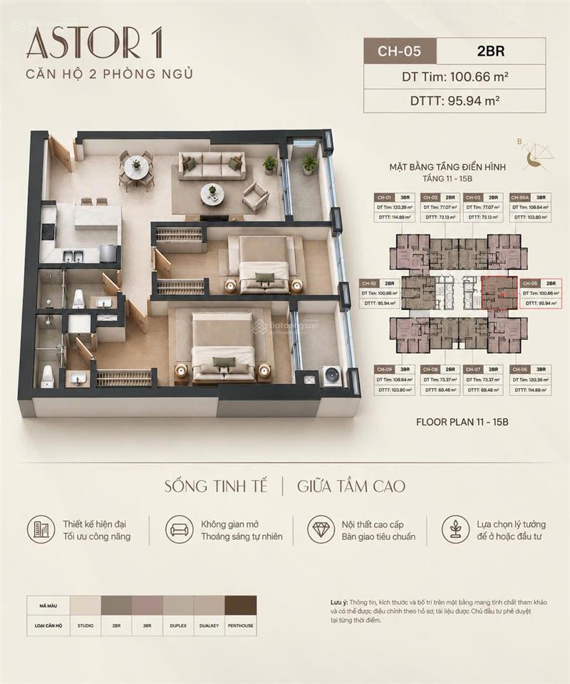 Bảng hàng đợt 1 astor 1 ciputra  căn 2pn 95,6m² ban công đông nam, giá 9 tỷ!
