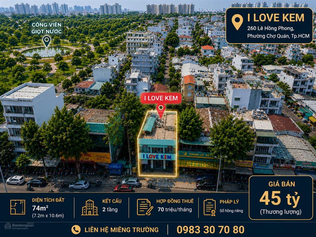 Bđs ngang 10m mặt tiền lê hồng phong, 45 tỷ, hàng hiếm !