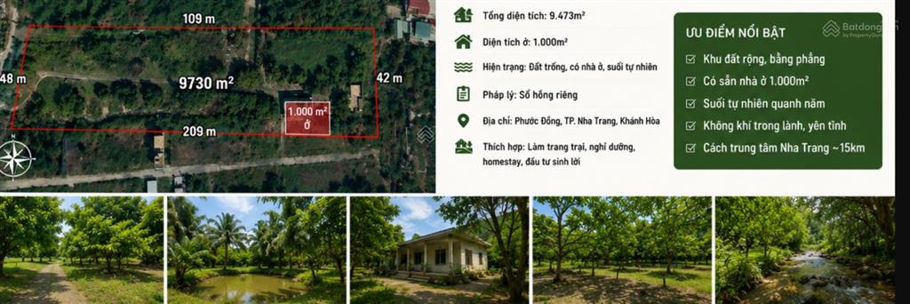 Bán trang trại, khu nghỉ dưỡng tại phước đồng, nha trang, giá ưu đãi 40 tỷ, 9473.5m2