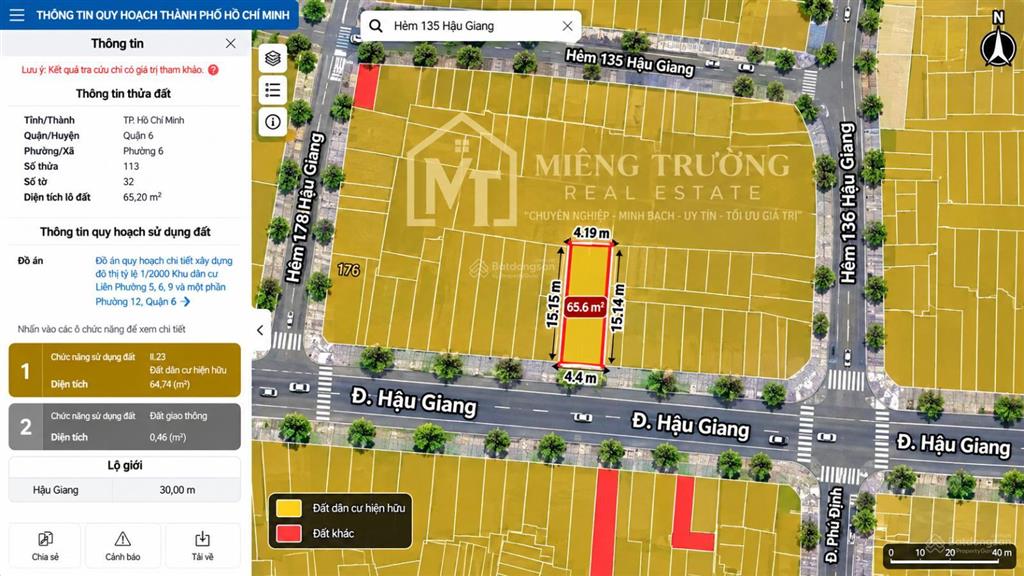 Bđs mặt tiền, hậu giang, chợ lớn, 35 tỷ, 252m2 sử dụng !