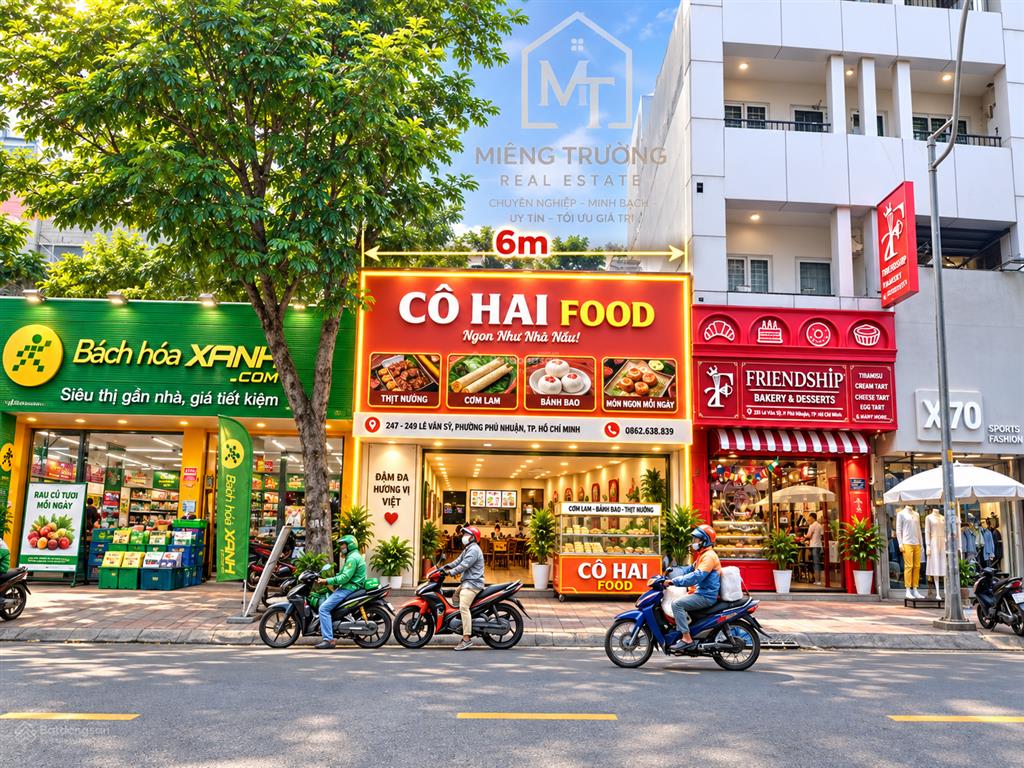 Bđs mặt tiền  ngang6m, lê văn sỹ, giáp quận 3, giá chỉ 318 trđ/m2! hợp lý